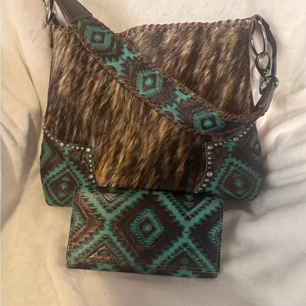 Designer Custom Leather Tejas bag and matching wallet